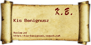 Kis Benignusz névjegykártya
